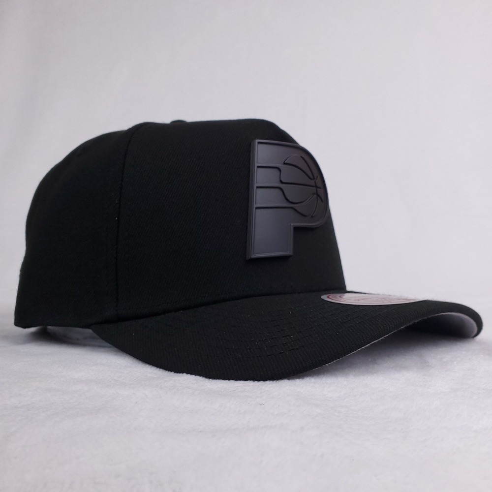 Indiana Pacers Mitchell & Ness NBA Pro Fit Snapback Hat Cap 3D Metal Logo NWT - Picture 4 of 9